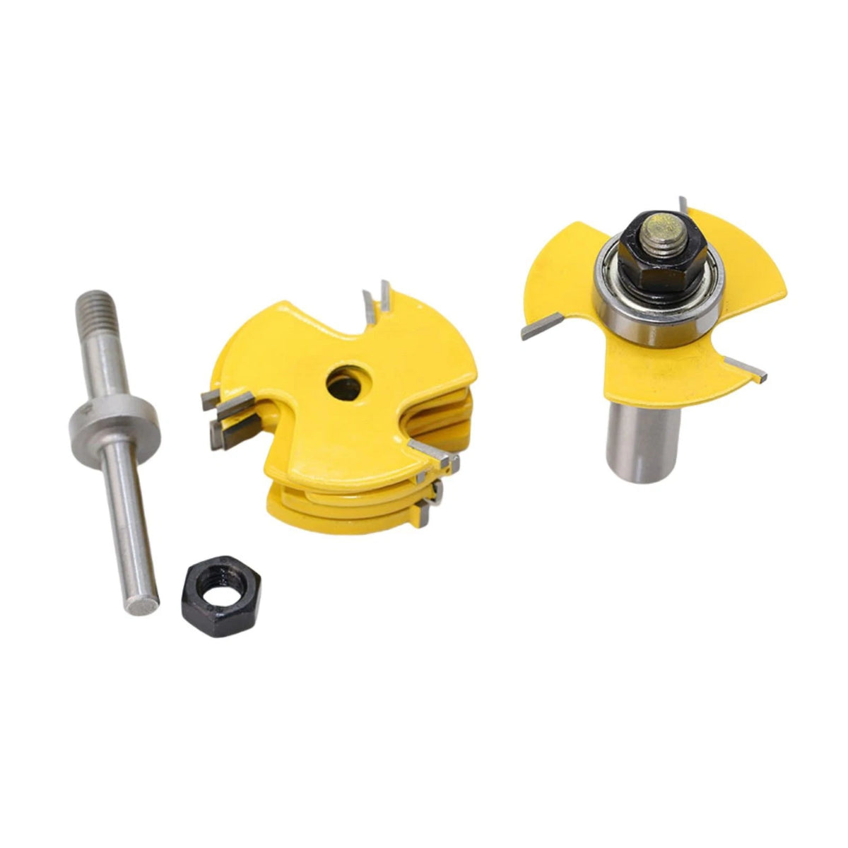 2Pcs Tongue & Groove Router Bits for Router (1/4", 1/2" Shank)