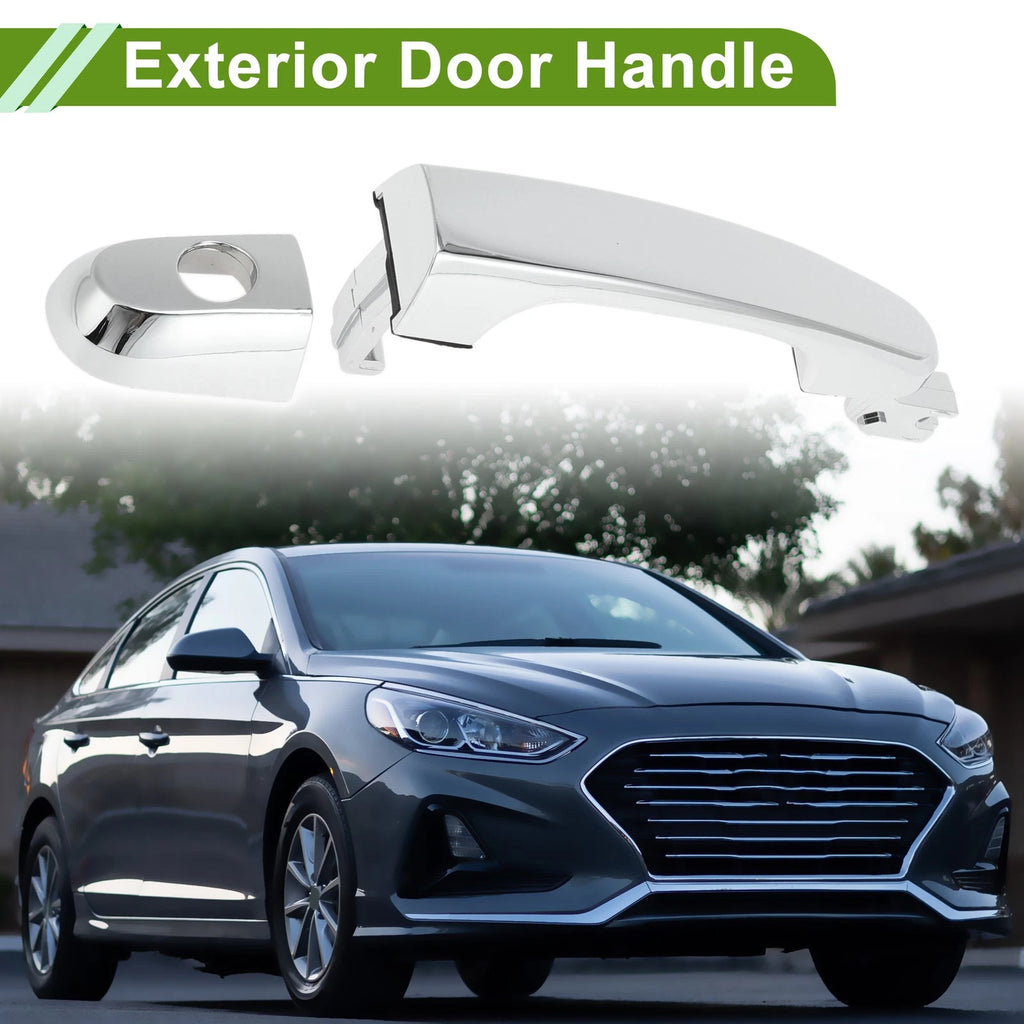 Exterior Door Handle Replacement for Hyundai for Kia Silver Tone Front Left (2011–2022)