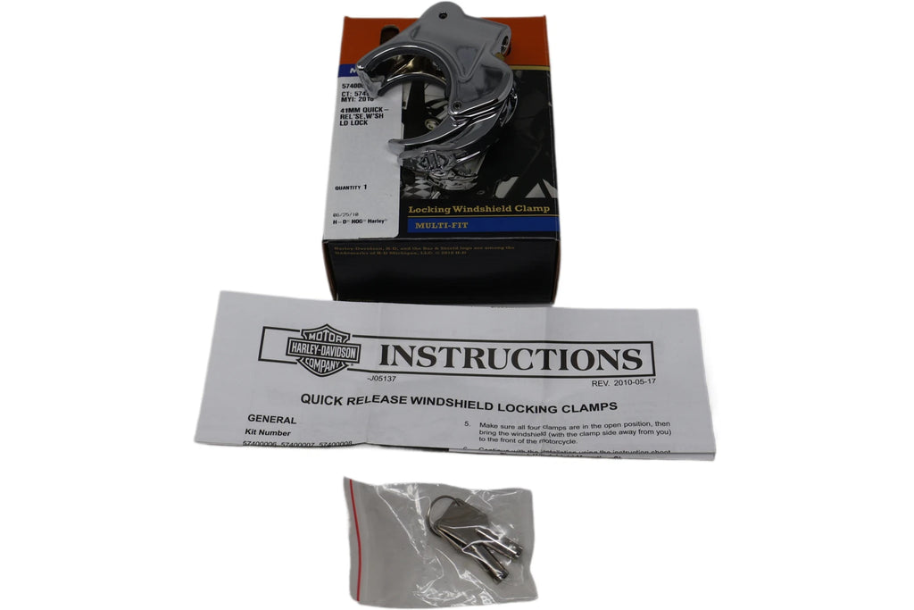 OEM Quick Release Windshield Clamp Locking w/Key for Harley-Davidson (57400007)