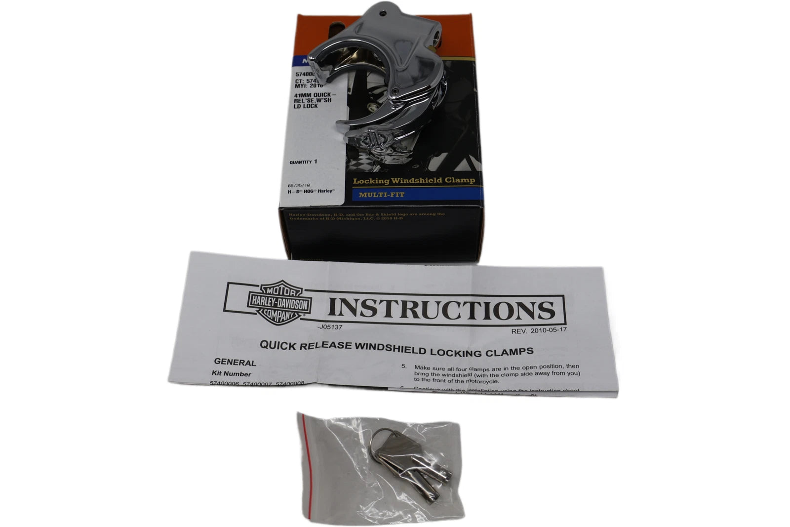 OEM Quick Release Windshield Clamp Locking w/Key for Harley-Davidson (57400007)
