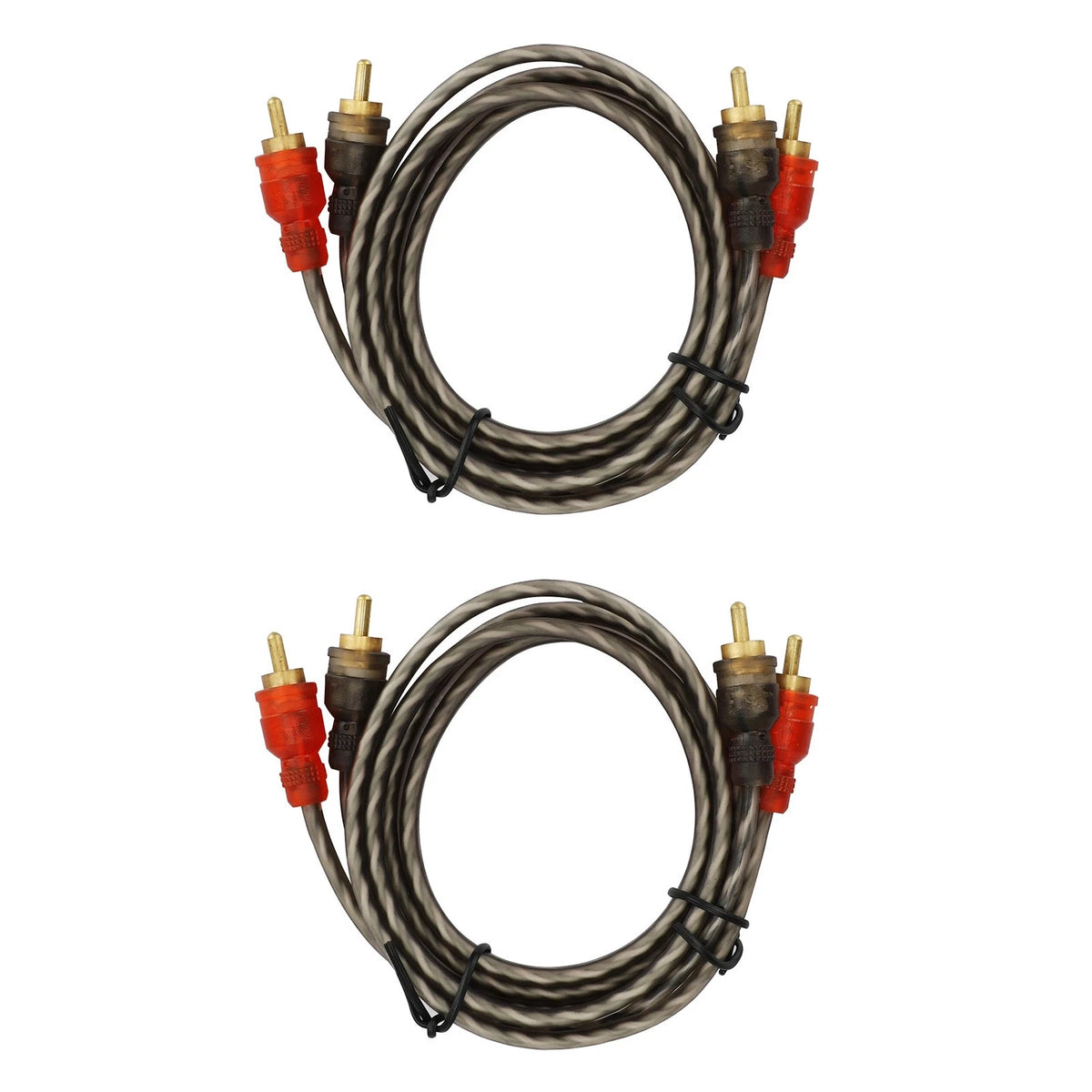 2X RCA Cables 2 Channel Twisted 4Ft Shielded Interconnect Wire