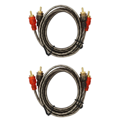 2X RCA Cables 2 Channel Twisted 4Ft Shielded Interconnect Wire