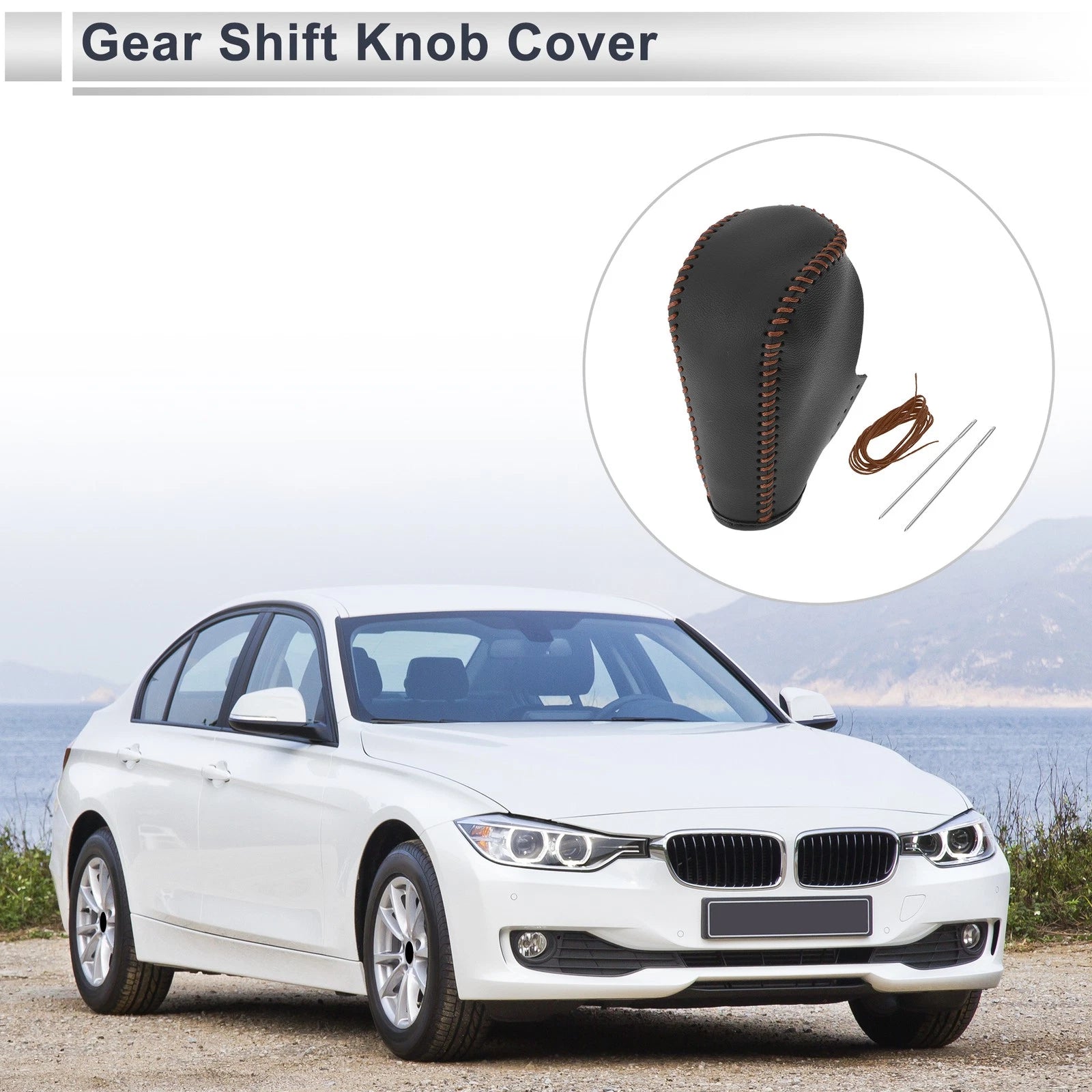Gear Shift Knob Cover Replacement for BMW 3 Series (2004–2012) Black Brown