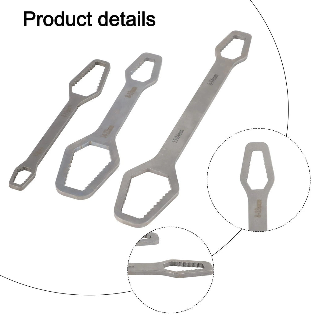 3X Adjustable Wrench Set for Professional and DIY Applications
