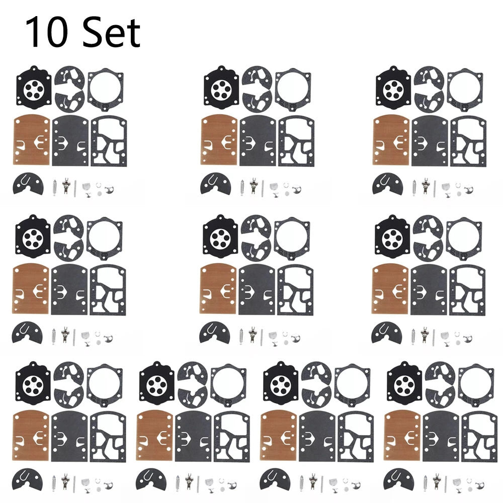 Set of 10 Carburetor Repair Rebuild Kits for K10-WB Trimmers Blowers Chainsaws