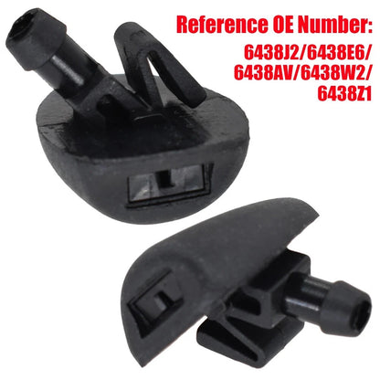 2Pcs Front Windshield Wiper Washer Nozzle For Citroen C2 C5 Peugeot 206 206+ 407
