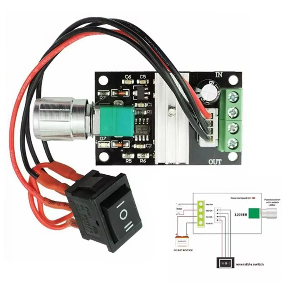 3A DC Motor Speed Controller for PWM Motor Speed Control