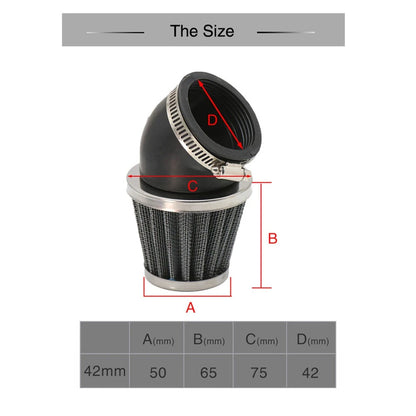 42mm Motorcycle Air Filter Bent Adapter for ATV Dirt Bike (40mm-44mm)