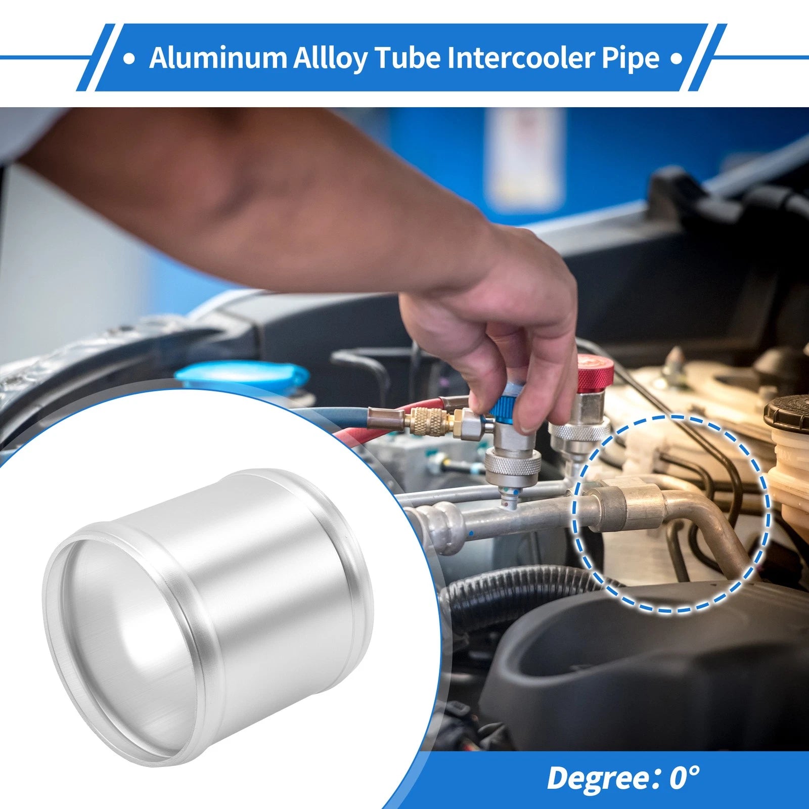 2.99"OD Intercooler Pipe for - Brushed Silver Tone