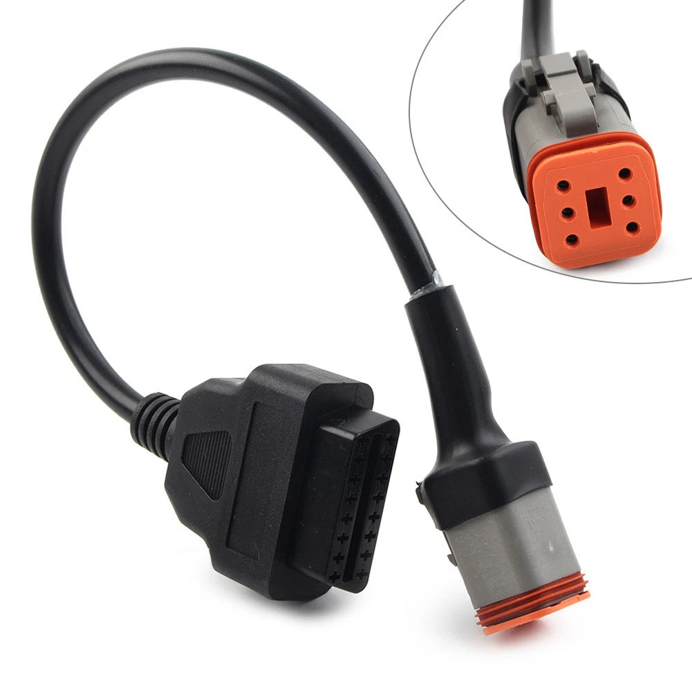 6Pin to OBD2 16Pin Diagnostic Scanner Adapter Cable for Harley Davidson