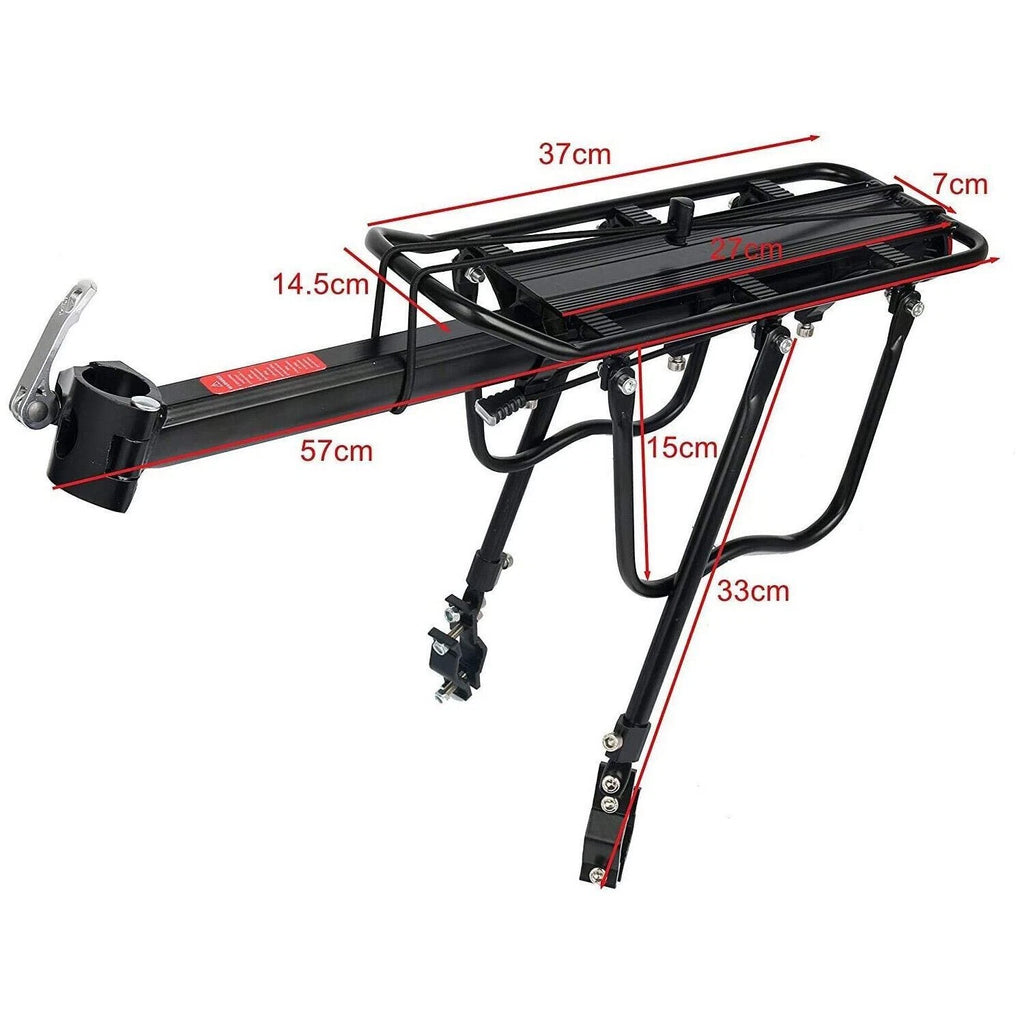 Alloy Rear Cargo Rack for Disc Brake Bikes (Universal Fit)
