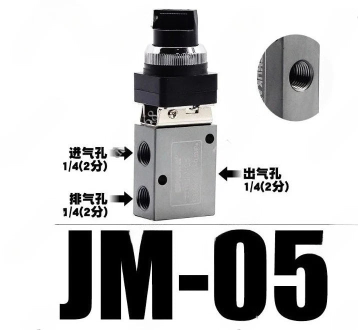 JM-05 2 Position 3 Way Mechanical Valve Pneumatic Switch 1/4''