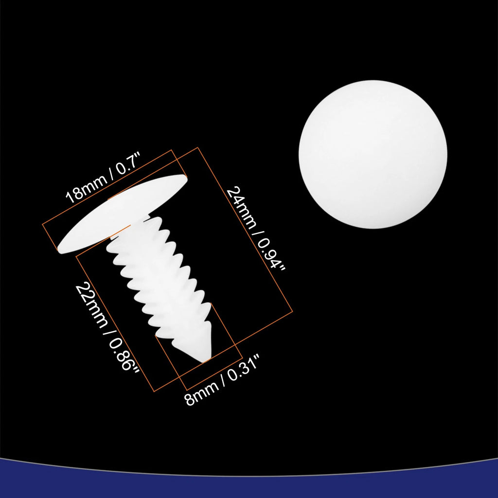 Trunk Clip Rivet Fasteners Expansion White Set for Honda (2000–2022)