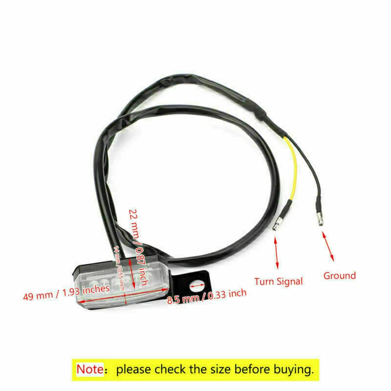 1 Pair LED Front Turn Signal Lamp for Universal Motorcycle (T9)
