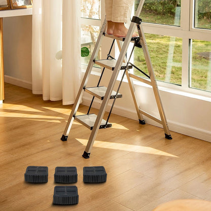 Set of 4 Rubber Non-Slip Ladder Leg Covers for Safe Climbing Experience