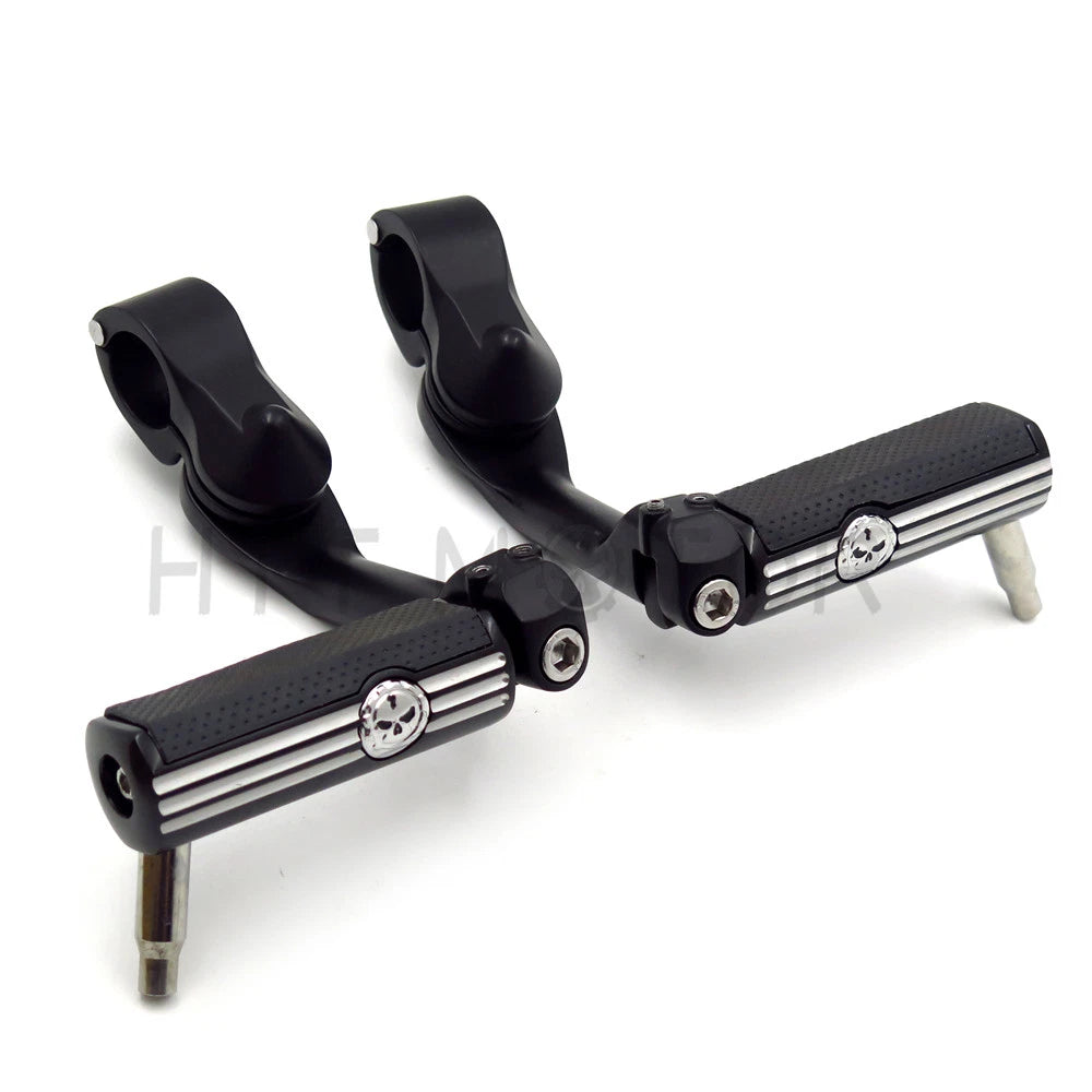 1.25" Adjustable Highway Long Mount Skull Footpeg for Harley Touring (2014–2023)