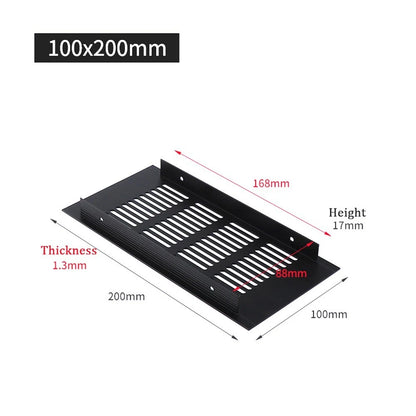 Air Vent Grille for Cabinet (150mm-400mm) Aluminum Alloy Rectangular