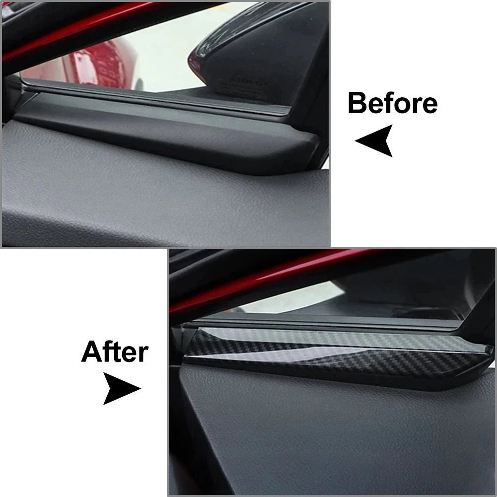 Silver Inner Front A Column Frame Triangle Molding Cover Trim for Toyota CHR (2017–2023)