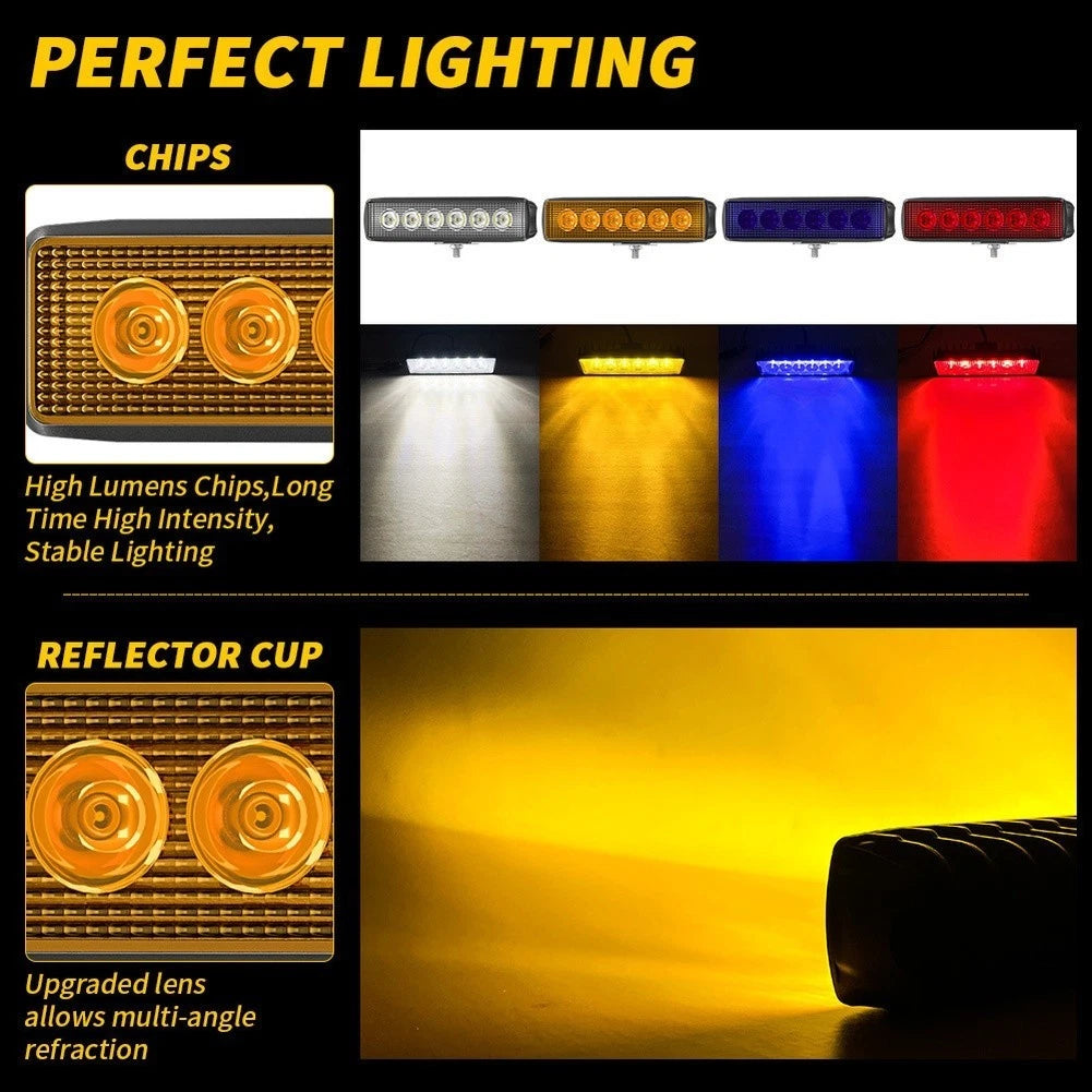 6 Inch LED Light Bar with 3030 Chips, 1700LM Output, DC12V