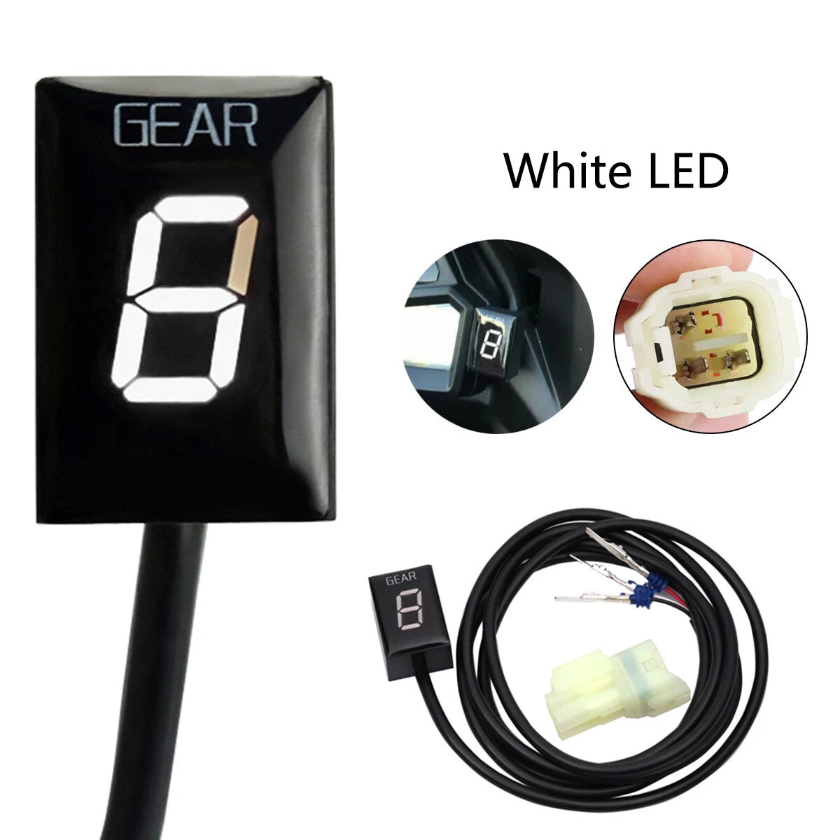 White LED Speed Gear Indicator for Honda CBR600RR CBR600F CBR1000RR (2003–2019)