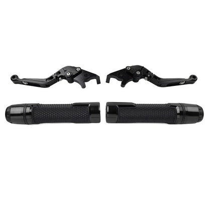 Folding Extendable Brake Clutch Levers for Suzuki DL1000 (2002–2023) Black