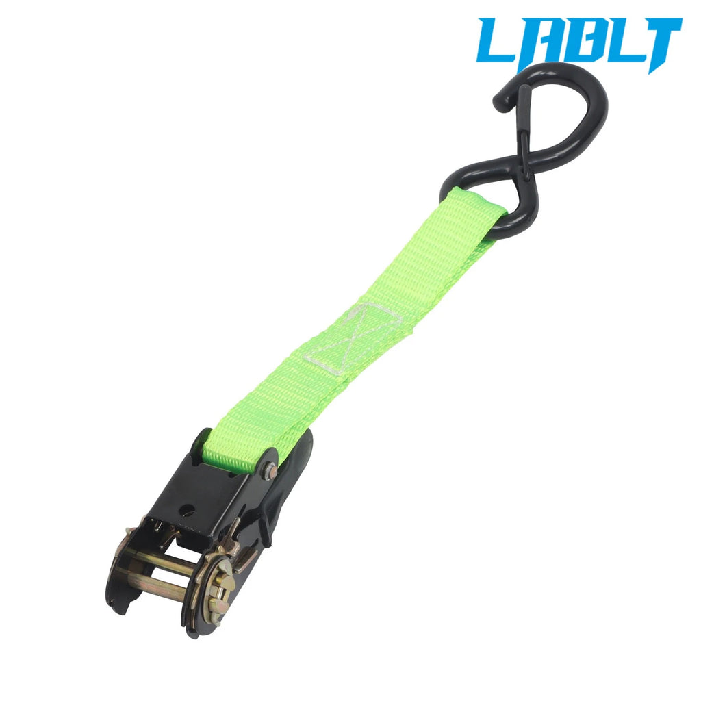 4X 1" × 15' Tie Downs Ratchet Straps for Universal Use (2200Lbs, S Hook)