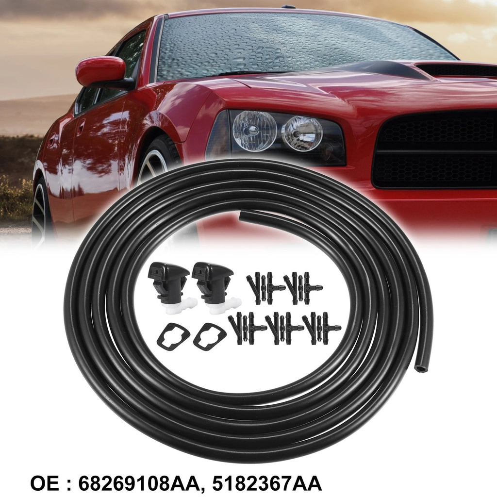 Windshield Washer Nozzles Kit with 2.5m Hose for Dodge (2011–2018)