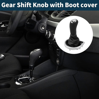 5 Speed Manual Gear Shift Knob with Cover for Renault Clio (2005–2014)