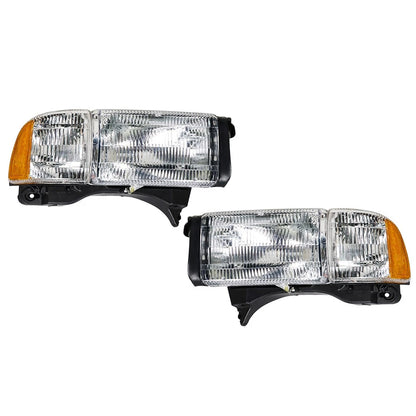 Set of 2 Headlights for Dodge Ram 1500 2500 3500 (1994–2002) Chrome