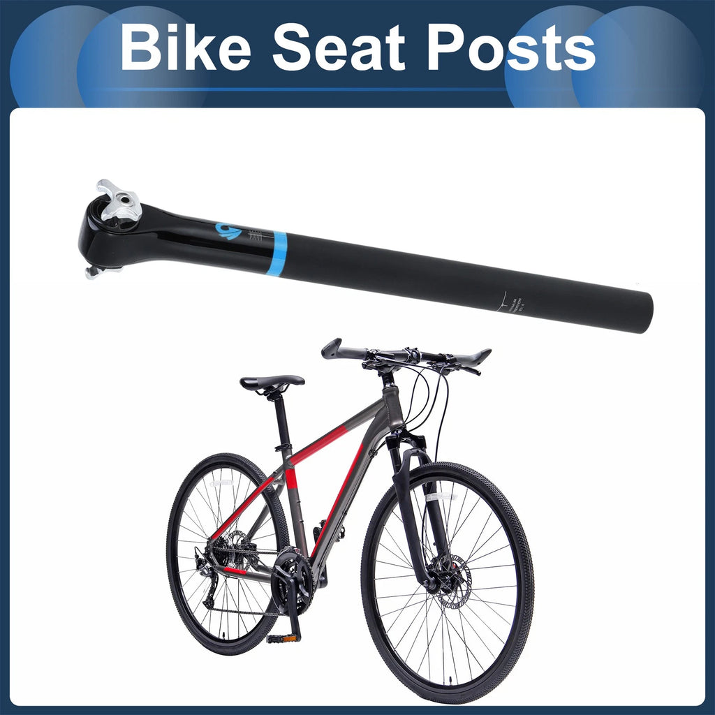 Bike Seat Post 31.6x400mm 20 Degree Offset for Blue Matte Black