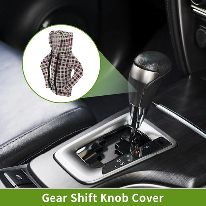 Gear Shift Knob Cover for Universal Fit (Hoodie Style, Pink, Deep Green)