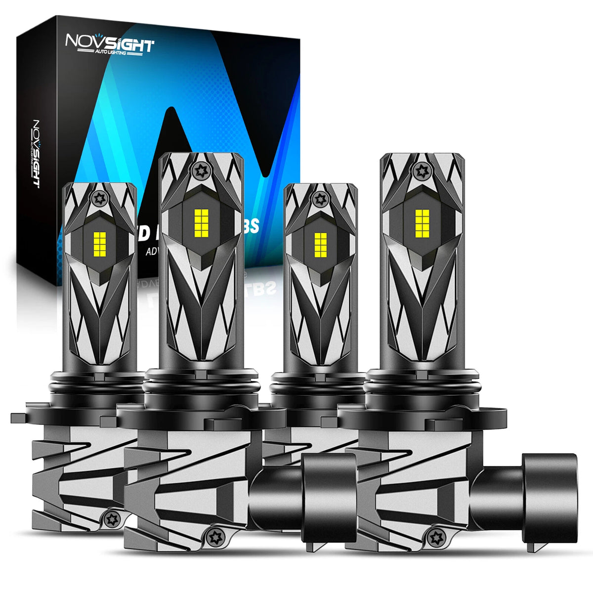 2X NOVSIGHT 9005 9006 LED Headlight Bulbs Kit for High Low Beam (6500K)