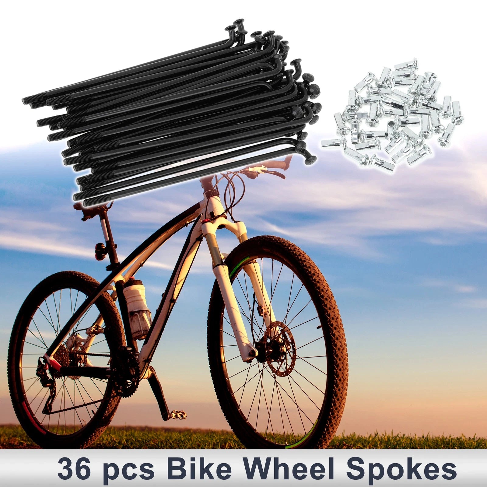 Bicycle Spokes Nipple 12G 92mm Carbon Steel Black Universal Set (2015–2015)