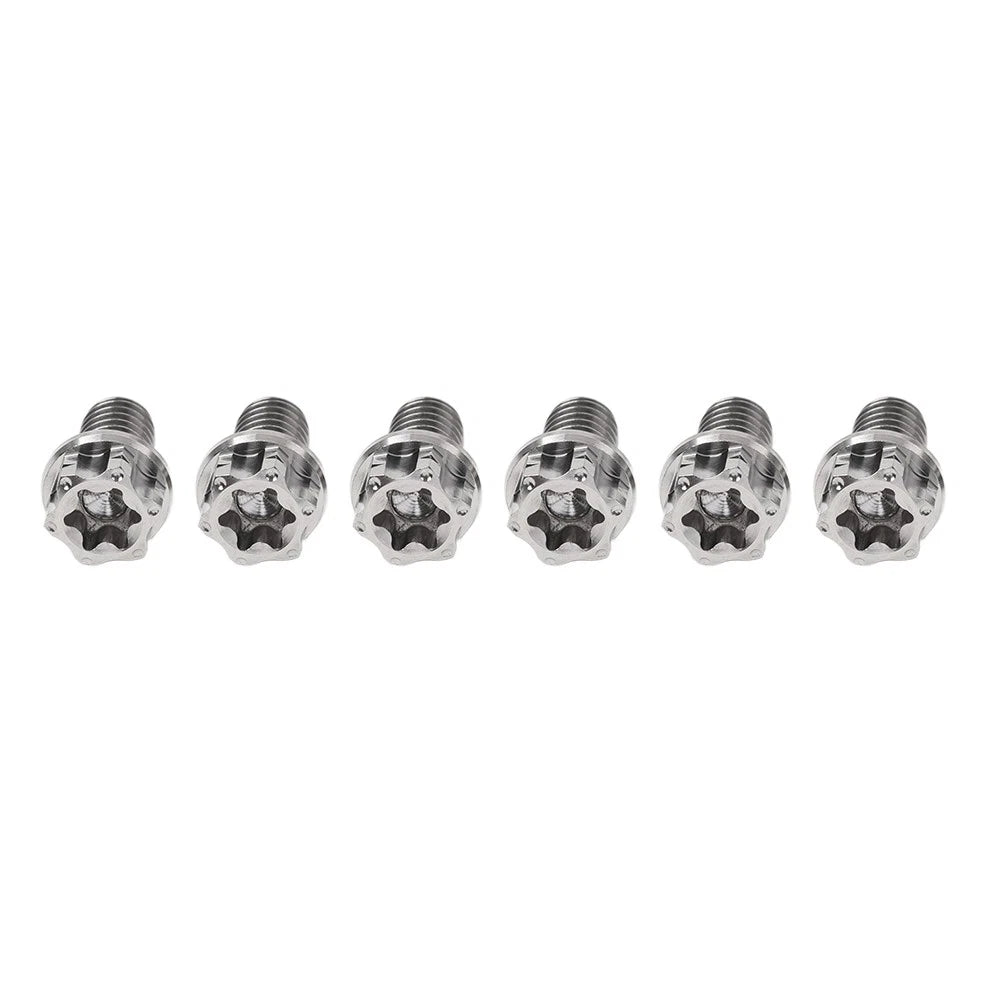 Set of 6 Titanium Torx Head Flange Screws M6x10mm for Motorcycle