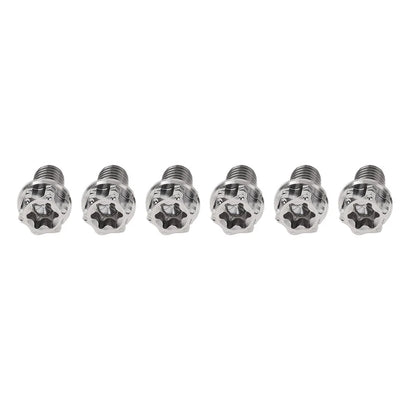 Set of 6 Titanium Torx Head Flange Screws M6x10mm for Motorcycle