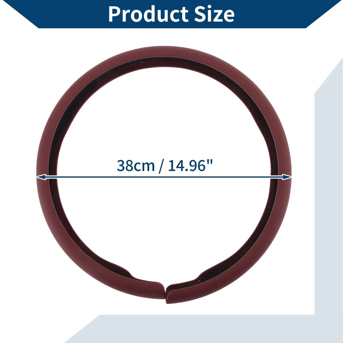 Steering Wheel Cover for Universal Fit (14.96", Wine Red)