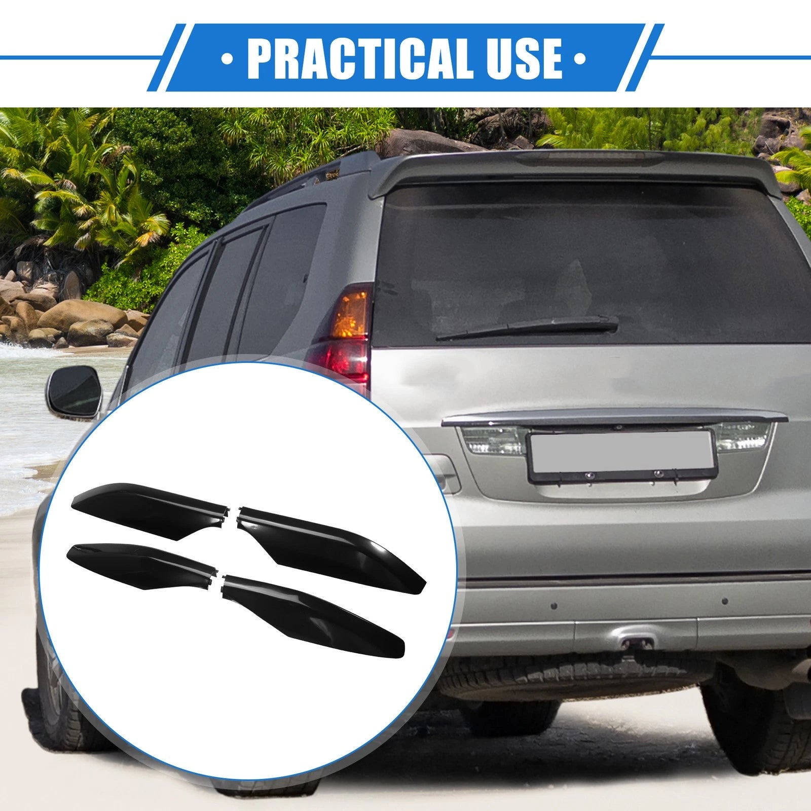Roof Rack Side Rails End Covers Set for Lexus GX470 (2003–2009)