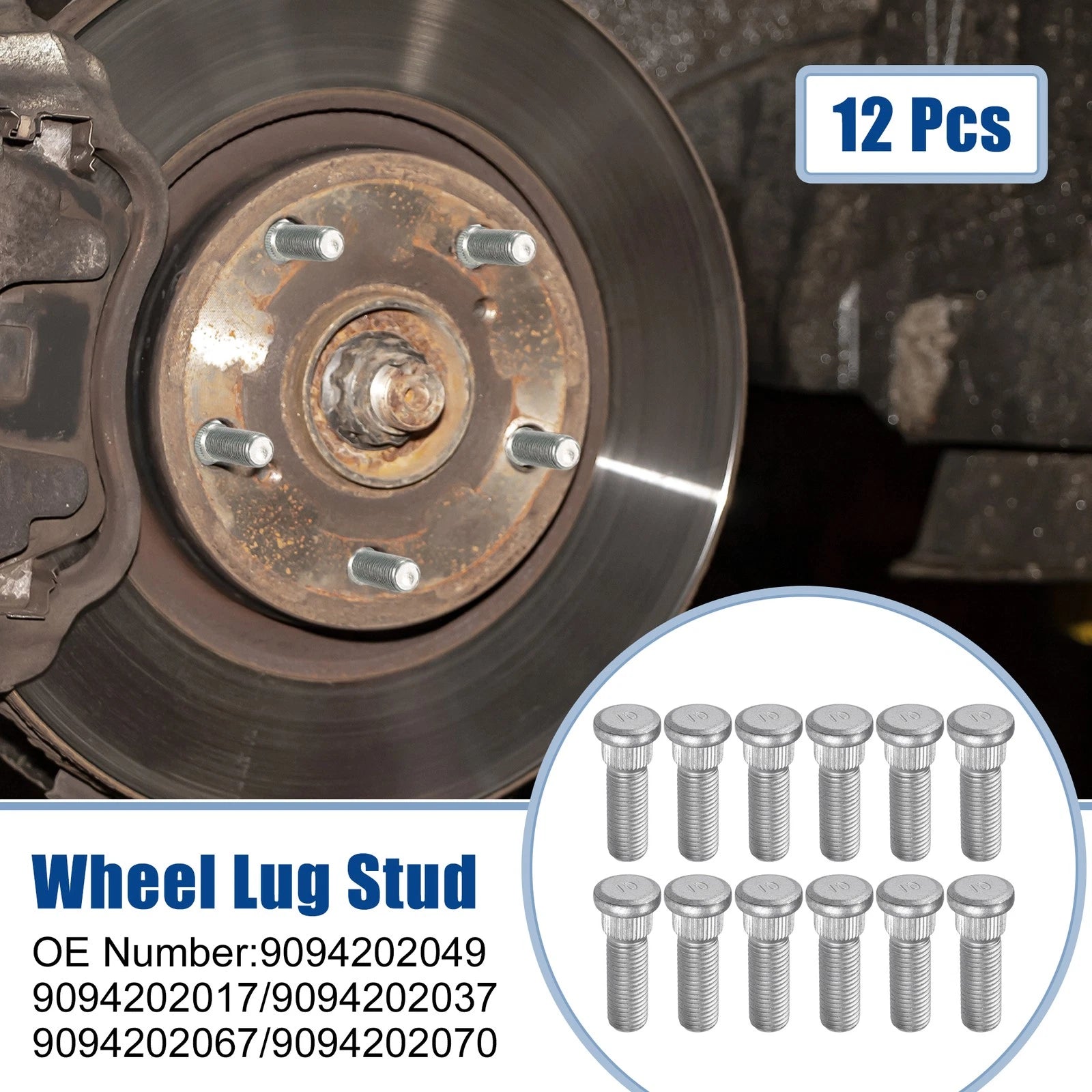 Wheel Lug Stud Kit 12 Pcs M12x1.5 Front Rear for Lexus ES350 (2007–2018)