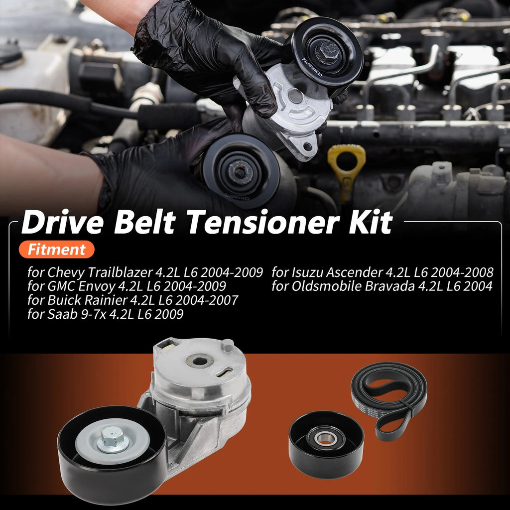 Drive Belt Tensioner Kit Replacement for Chevy Trailblazer 4.2L (2002–2009)