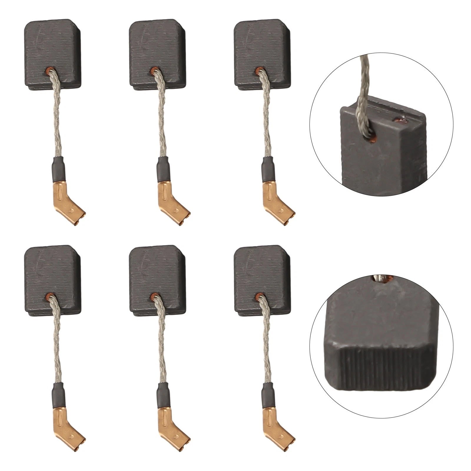 Set of 6 Carbon Brushes for Intermittently Running Motors