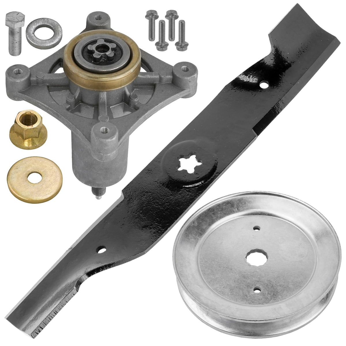 Deck Spindle and Pulley Blade Replacement for Jonsered LT2223 YT48 (2010–2019)