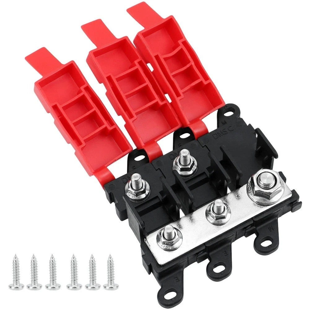 200A Bolt Type Fork Fuse Holder for Vehicle Applications (1 Inlet 2 Outlets)