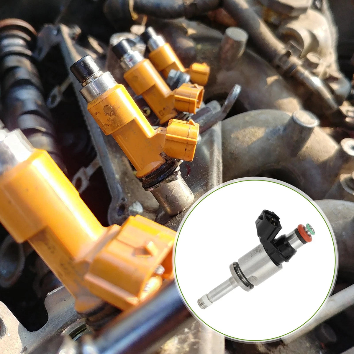 Fuel Injector No.16450-R9P-A for Acura RLX Base 3.5L (2015) 1 Pc Black