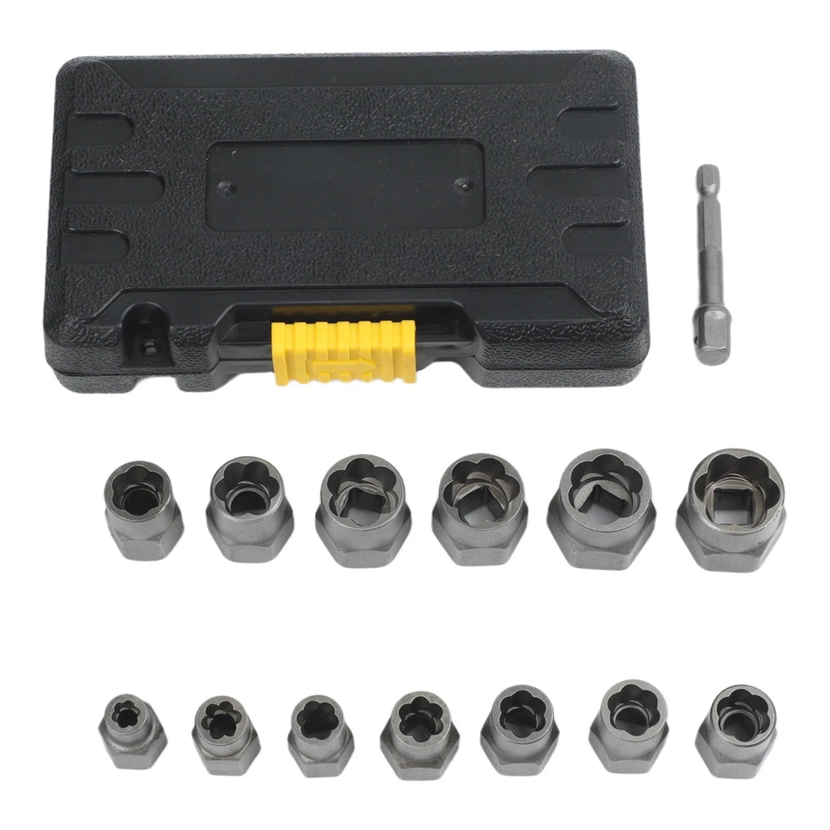 Nut Remover Set 14 Pieces Reverse Thread Socket for Easy Damaged Nut Removal