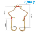 2X 5/16in × 2ft Double Limb Hook Chain G80 Load 10800lbs with J Hooks