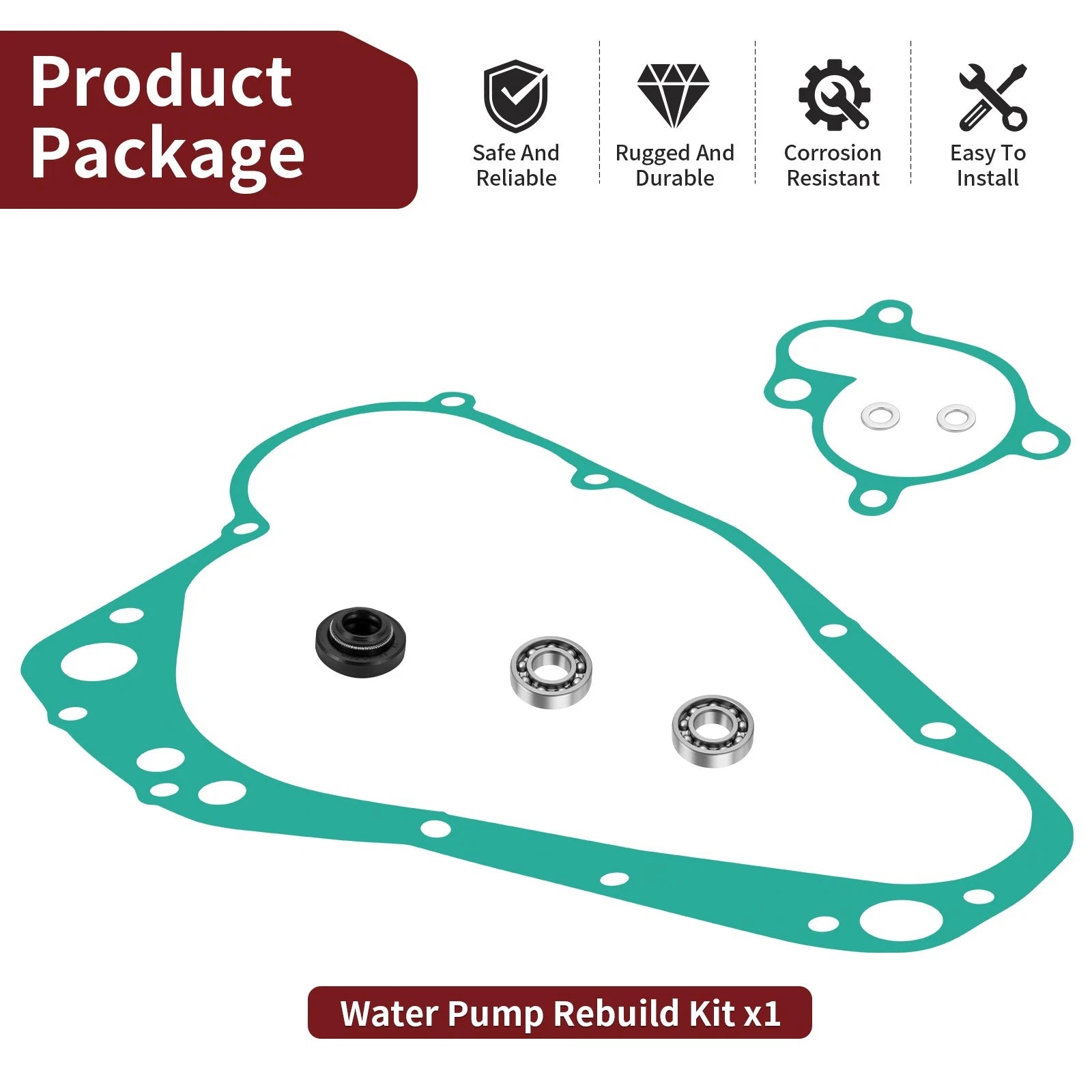 Water Pump Rebuild Clutch Cover Gasket Kit for Suzuki RM250 (1989–1995) 11482-28C01