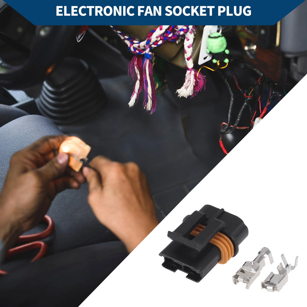 2 Pins Electronic Fan Socket Plug for Buick (1 Set)