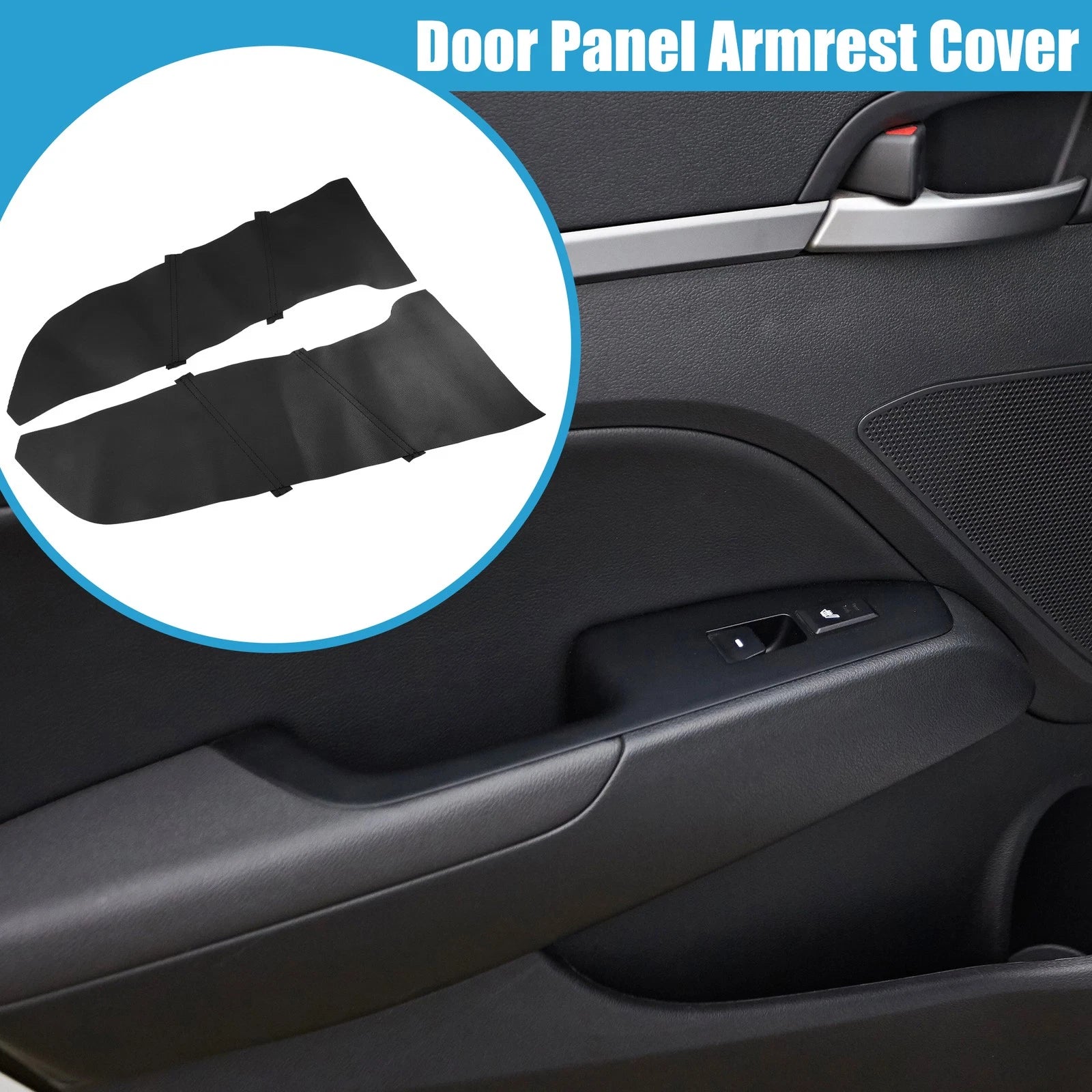 Door Panel Armrest Covers Front Pair for Honda Accord (2008–2012) Black