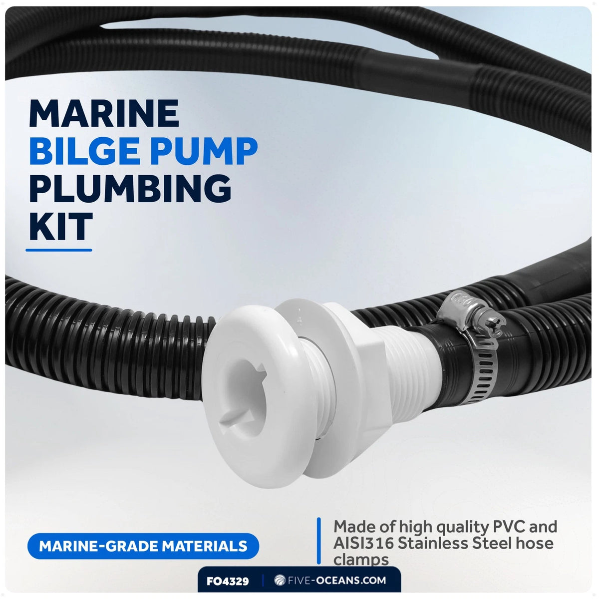 Bilge Pump Plumbing Kit for Five Oceans (3/4 IN x 7 FT Hose)
