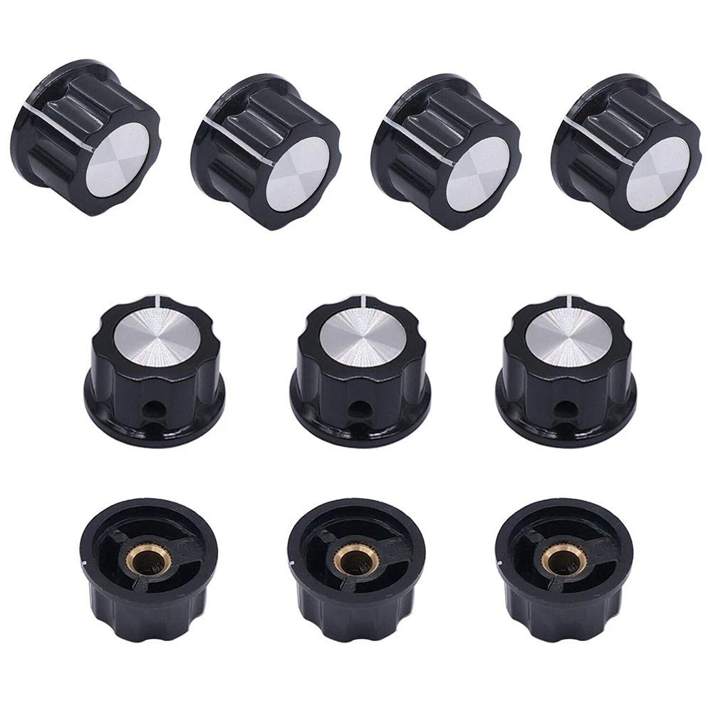 6mm Dia Shaft Knobs Set of 10 for Electronics